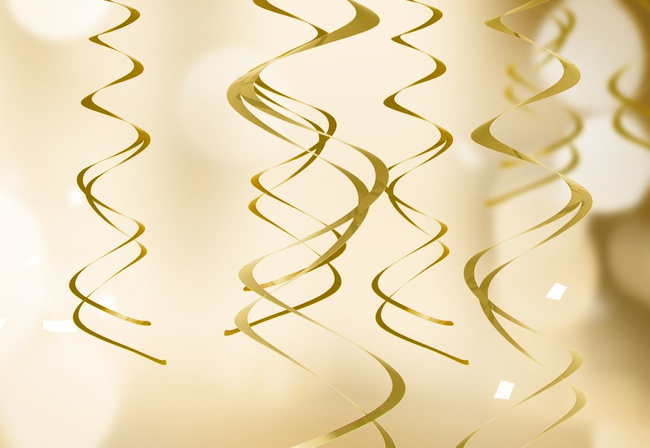 Świderki dekoracyjne 60 cm - złote 5 sztuk