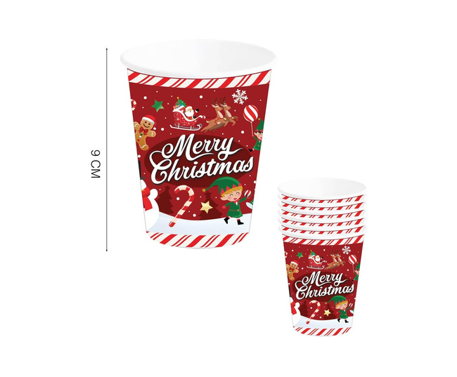 Świąteczne - Kubeczki 240ml Merry Christmas 6 sztuk