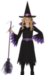 Kostium dziecięcy Wiedźma suknia czarno - fioletowa