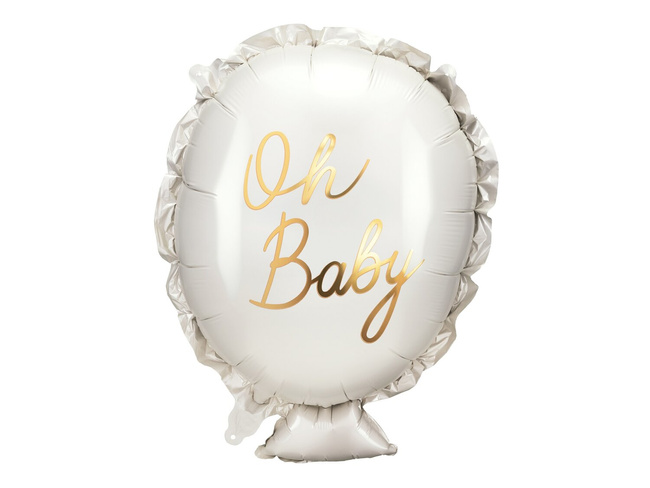 Balon foliowy 19" Baby Shower "Oh Baby" kremowy