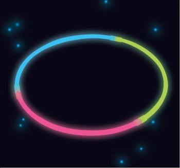 Fluoryzacyjny naszyjnik świecący w ciemności 60cm 3kolor 4 sztuki