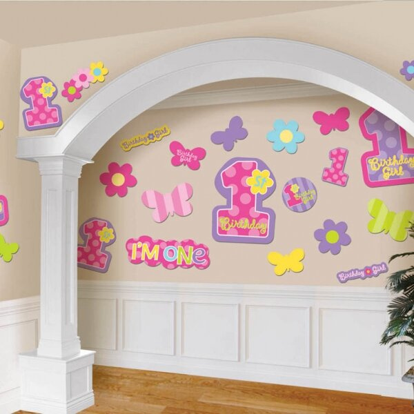 Roczek dziewczynki - dekoracje ścienne 30 sztuk