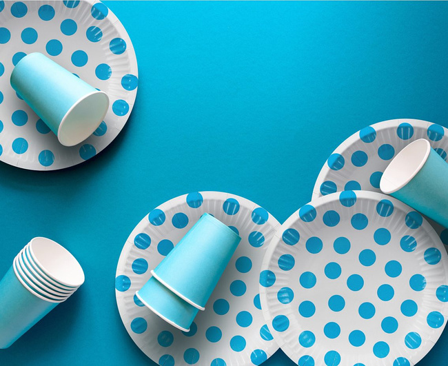 Groszki Niebieskie - Talerzyki 18cm 6 sztuk