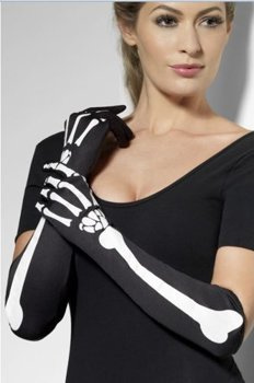 Akcesoria Szkieletora - Rękawiczki długie czarne