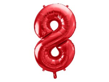 Balon foliowy 34" czerwony numer 8
