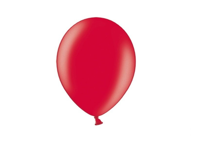 Balony Bel 12" metalik czerwony POPPY RED 10 sztuk