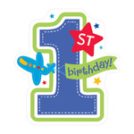 Roczek chłopca Autka - Dekoracje wycinane 12 sztuk