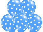 Balony 14' pastelowe niebieskie w białe kropki 6 sztuk