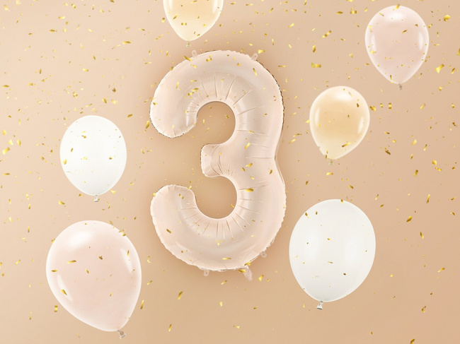 Balon foliowy 28" beżowy numer 3