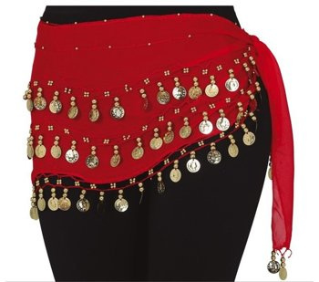 Akcesoria arabskiej tancerki - chusta z monetami