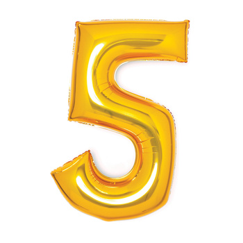 Balon foliowy 28" złoty numer 5