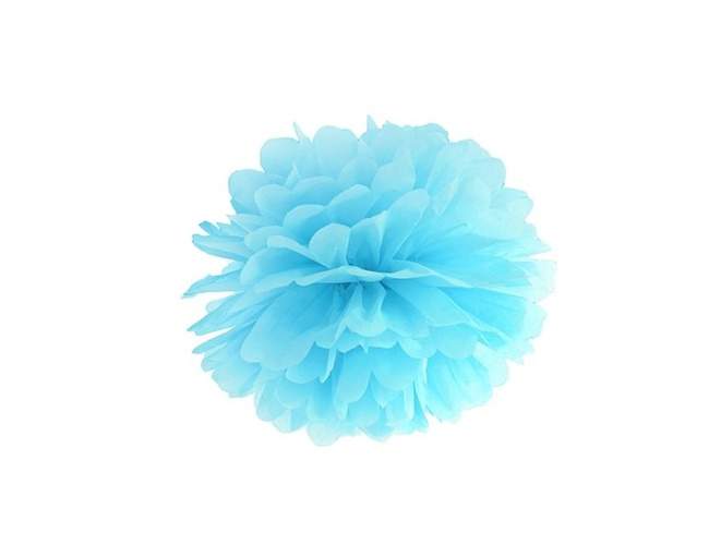 Pompon bibułowy 25cm - niebieski