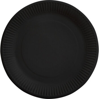 Czarne jednokolorowe - Talerzyki 23cm 8 sztuk