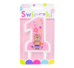 Świeczka na ROCZEK 10cm - Moje urodziny różowa