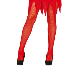 Rajstopy kabaretki - czerwone