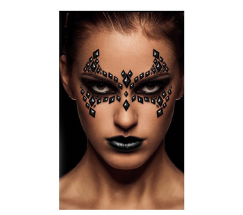 Kryształki do twarzy - naklejki 3D nietoperz czarny