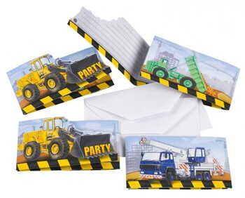 Budowniczy - Zaproszenia uniwersalne z kopertami 8 sztuk