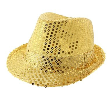 Kapelusz w cekiny - Złoty