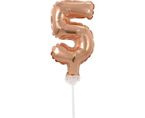 Balon foliowy 5" pudrowy róż mini numer 5