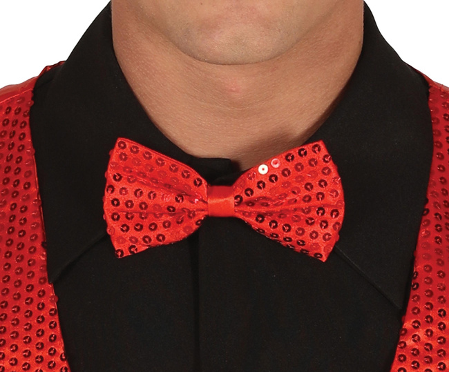 Muszka Sylwestrowa w cekiny czerwona