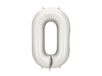 Balon foliowy 34" mat srebrny numer 0