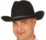 Kapelusz czarny z biało-czarną tasiemką