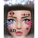 Naklejki na twarz z brokatem - Haley "DANGEROUS"