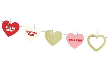 Girlanda Sweet Love serduszka + klamerki 1,1m