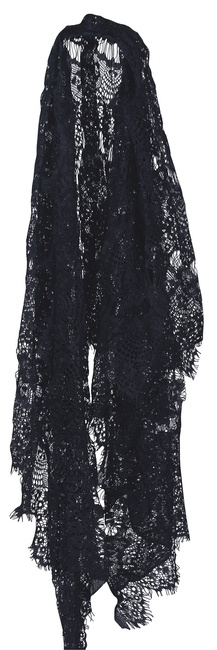 Welon ażurowy czarny na grzebyku