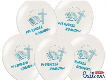 Balon 12" z nadrukiem Komunijnym - Komunia Święta niebieskie 1 sztuka