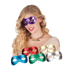 Maska karnawałowa "Pierrot" metalizowana, różne kolory