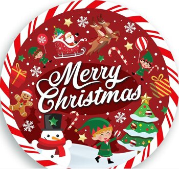 Świąteczne - Talerze 23cm Merry Christmas 6 sztuk