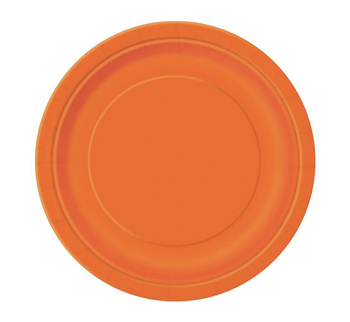 Pomarańczowe jednokolorowe - Talerzyki 18cm 8 sztuk