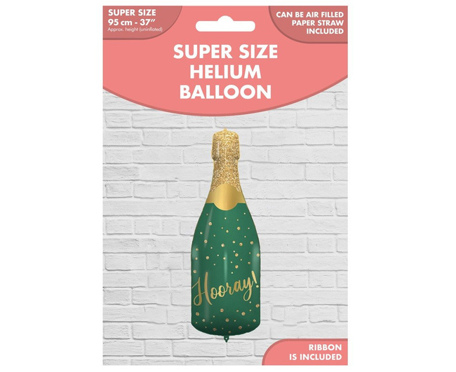 Balon foliowy 37" Butelka Szampana Hooray zielona
