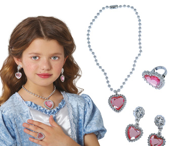 Biżuteria księżniczki: naszyjnik, klipsy, pierścionek