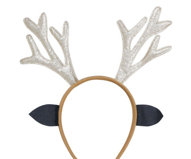 Opaska "Rogi renifera" z dzwoneczkami złote