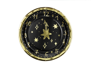 Zegar - talerzyki 18 cm czarne 6 sztuk