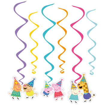 Peppa Pig - Świderki papierowe 40cm, 60cm 6 sztuk