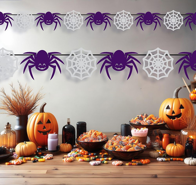 Girlanda halloweenowa "Pająk i sieć" 3m