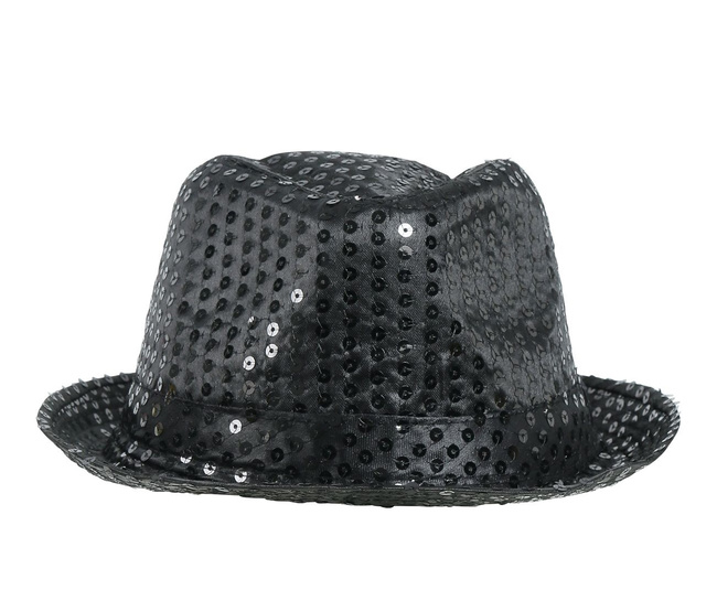 Kapelusz w cekiny - Czarny