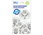 Balony 12" nadruk "Happy Birthday - Wild" 6 sztuk