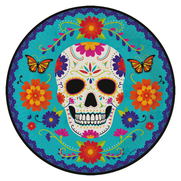  Day of Dead Czaszka - Talerze 23cm 8 sztuk