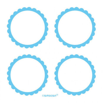 Dekoracja Bufetu - Etykieta Candy Bar błękitna 20 sztuk