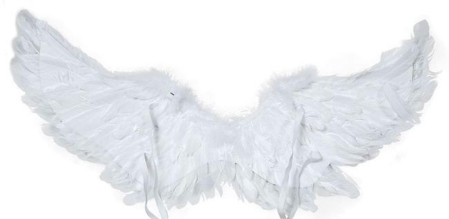 Skrzydła Anioła piórkowe LED - białe