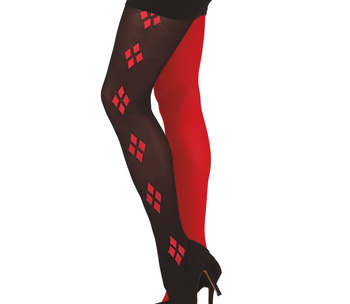 Rajstopy Harlequin - nogawki czarna i czerwona