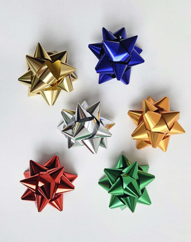 Kokardka na prezent 10cm metalizowana 1 sztuka