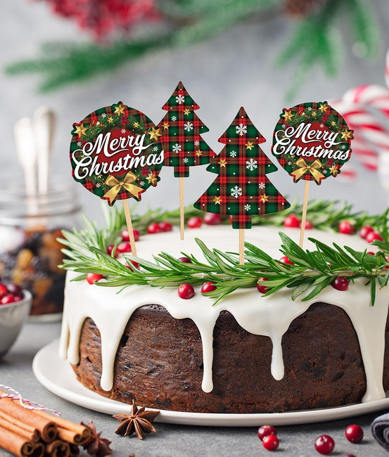 Choinka - Topper na wypieki 12 sztuk