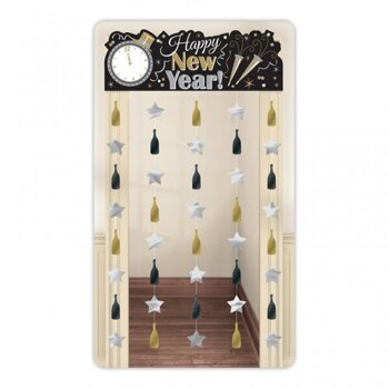 Noworoczna kurtyna dekoracyjna butelki, gwiazdy