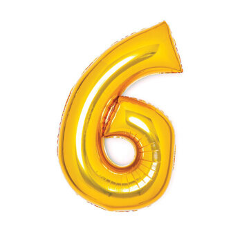 Balon foliowy 28" złoty numer 6