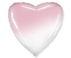 Balon foliowy 18" Serce gradient białe-różowe